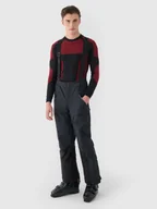 Spodnie narciarskie - 4F Spodnie narciarskie z szelkami membrana Dermizax 20000 męskie - czarne XXL - miniaturka - grafika 1