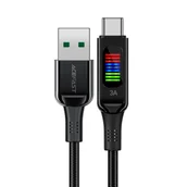 Kable USB - Kabel przewód USB-A - USB-C 60W z wyświetlaczem 1.2m czarny - miniaturka - grafika 1