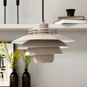 Lampy sufitowe - Lampa wisząca Dyberg Larsen Ejka mini, beżowy, Ø 30 cm, metal - miniaturka - grafika 1