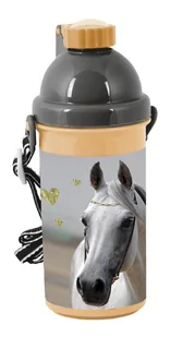 PASO Bidon szkolny z białym koniem Paso 5903162070605 - Bidony dla dzieci - miniaturka - grafika 1