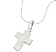 Biżuteria religijna - Srebrny krzyżyk z kocim okiem - miniaturka - grafika 1