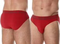Majtki męskie - SLIPY BEZSZWOWE Brubeck BE0029M męskie DOPASOWANE MAJTKI czerwony - XL - miniaturka - grafika 1