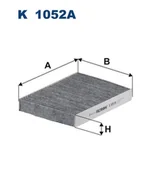 Filtry kabinowe - Filtron K 1052A Filtr kabinowy z aktywnym węglem K1052A - miniaturka - grafika 1