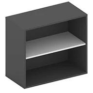 Szafki biurowe - Niska szafka otwarta FUTURE, 710 x 800 x 400 mm, grafit - miniaturka - grafika 1