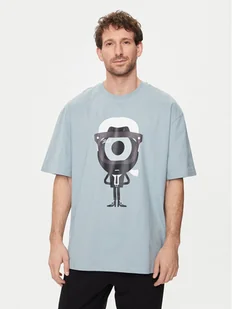 KARL LAGERFELD T-Shirt 755098 542270 Niebieski Regular Fit - Koszulki męskie - miniaturka - grafika 1