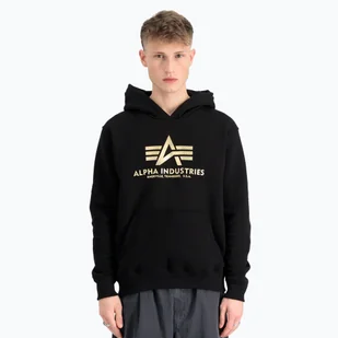 Bluza męska Alpha Industries Basic Carbon Hoody black/gold - Bluzy męskie - miniaturka - grafika 1