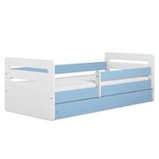 Łóżka dla dzieci i młodzieży - Łóżko dla dziecka, barierka ochronna, Tomi, niebieski, biały, mat - miniaturka - grafika 1