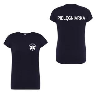T-shirt - pielegniarka koszulka medyczna damska  granatowa M - Odzież medyczna - miniaturka - grafika 1