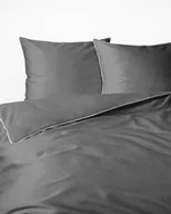 Pościel - Detexpol Pościel satynowa 220x200 szara z lamówką Mako Satin 62 - miniaturka - grafika 1