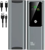 Powerbanki - POWERBANK 100W 20000mAh AMPER i WOLTOMIERZ 2x KABEL SUPER SZYBKIE ŁADOWANIE - miniaturka - grafika 1