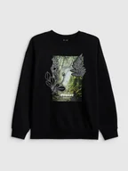 Bluzy damskie - 4F Bluza dresowa loose bez kaptura damska - czarna XS - miniaturka - grafika 1