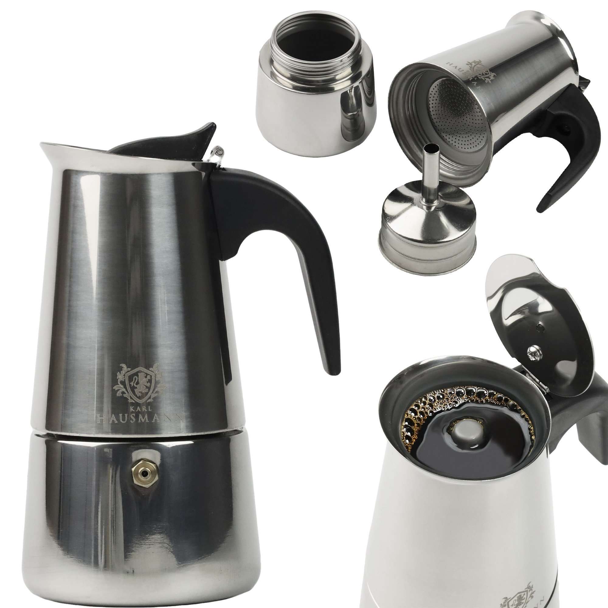 Klasyczny ekspres do kawy Dzbanek na 6 filiżanki kawy (300 ml) Indukcja Srebrny