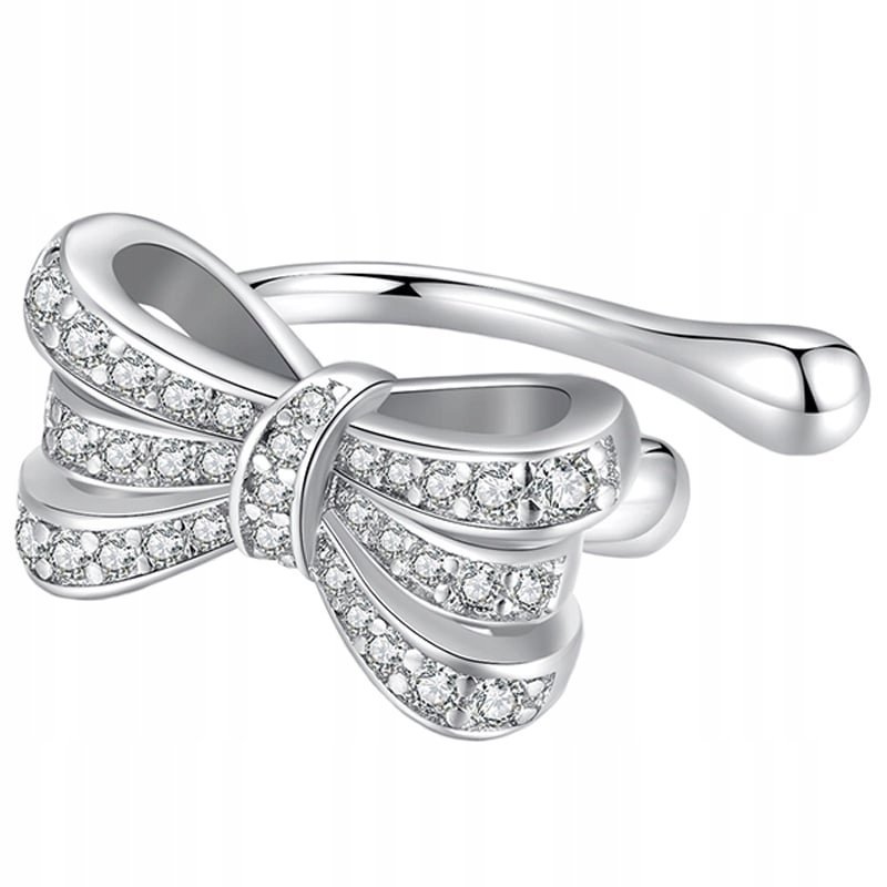 Kolczyk Srebrny Nausznica Kokardka Koczyk Srebro 925 Kolczyki Trusky