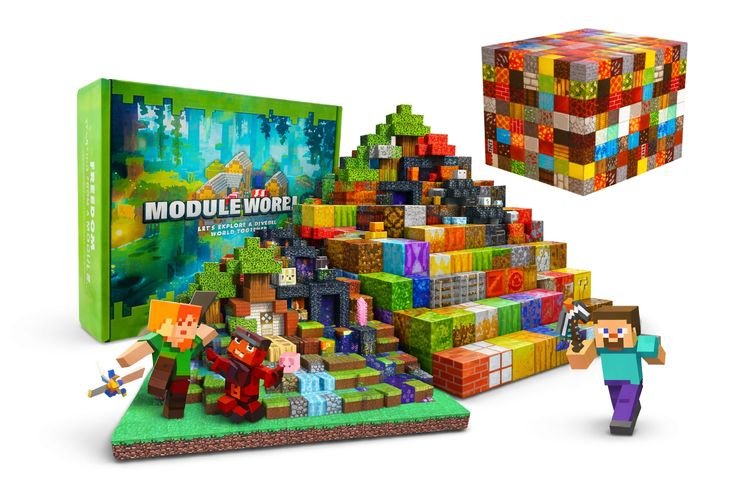 Klocki Magnetyczne 300 El Sześciany Styl Minecraft + Figurki Gratis