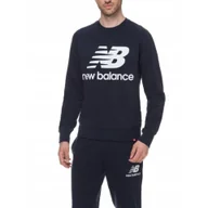 Bluzy sportowe męskie - Bluza na co dzień męska NEW BALANCE ciepła bez kaptura - miniaturka - grafika 1