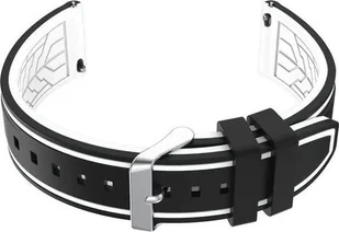 Pasek gumowy do zegarka U14 - czarny/biały - 20mm - Akcesoria do smartwatchy - miniaturka - grafika 1