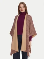 Płaszcze damskie - United Colors Of Benetton Ponczo 112HEU01N Beżowy Regular Fit - miniaturka - grafika 1