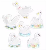 Mapy i plansze edukacyjne - Dekoracje okienne dwustrone - Łabędzie 01 6szt - LearnHow - miniaturka - grafika 1