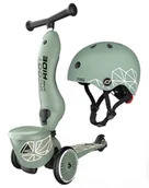 Hulajnogi - Zestaw Scootandride Highwaykick 1 Lifestyle 2W1 Jeździk I Hulajnoga Z Zamykanym Schowkiem 1-5 Lat Green Lines + Kask - miniaturka - grafika 1