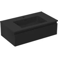 Szafki łazienkowe - Mexen Orio szafka łazienkowa 80 cm z umywalką Otis, 1 szuflada, czarna mat - 91A10-08023-1-BF71-W18M71 - miniaturka - grafika 1