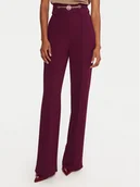 Spodnie damskie - Rinascimento Spodnie materiałowe CFC0126219003 Bordowy Regular Fit - miniaturka - grafika 1
