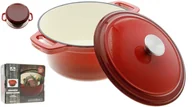 Garnki - Żeliwny Garnek Z Pokrywką Solidny Czerwony 3.5L - miniaturka - grafika 1
