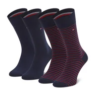 Skarpetki męskie - Zestaw 2 par wysokich skarpet męskich Tommy Hilfiger 100001496 Granatowy - miniaturka - grafika 1