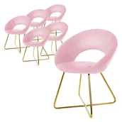 Krzesła - Zestaw 6 krzeseł do jadalni krzesła tapicerowane do salonu kuchenne aksamit - miniaturka - grafika 1