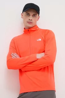 Bluzy męskie - The North Face bluza sportowa Flex II kolor pomarańczowy gładka - grafika 1