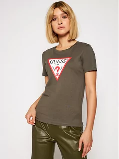 Koszulki i topy damskie - Guess T-Shirt Original Tee W0BI25 I3Z11 Zielony Regular Fit - grafika 1