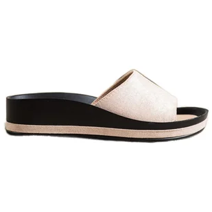 Casualowe Klapki VINCEZA beżowy - Vinceza - Klapki i japonki damskie - miniaturka - grafika 1