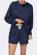 Piżamy damskie - Granatowa Piżama z szortami LEKREZI - Tono - miniaturka - grafika 1