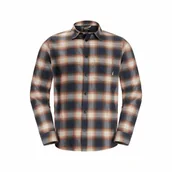 Koszule męskie - Męska koszula flanelowa Jack Wolfskin WANDERWEG SHIRT M dark navy - S - miniaturka - grafika 1