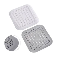 Akcesoria łazienkowe - 5szt. łapaczy włosów pod prysznic z przyssawkami, osłona odpływu, filtr do zlewu, uniwersalny filtr do włosów do łazienki (3 x białe + 2 x szare) - miniaturka - grafika 1