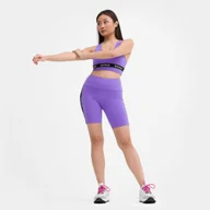 Spodnie sportowe damskie - Damskie kolarki Guess Aline biker - fioletowe - GUESS - miniaturka - grafika 1