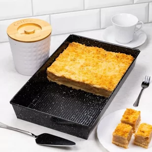 BLACHA FORMA DO PIECZENIA 39X24CM POWŁOKA NIEPRZYWIERALNA MARMUREK KINGHOFF KH-1777 - Formy do ciast - miniaturka - grafika 2