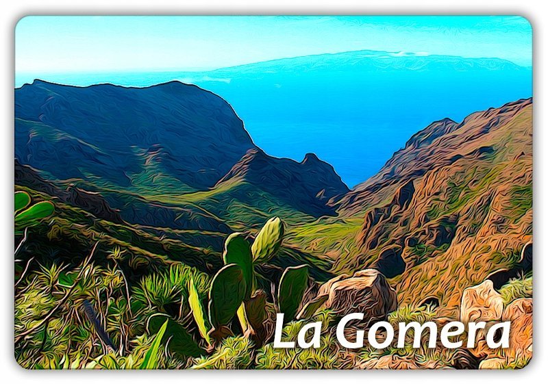 LA GOMERA - Krajobraz - Hiszpania - Wyspy Kanaryjskie - Magnes na lodówkę