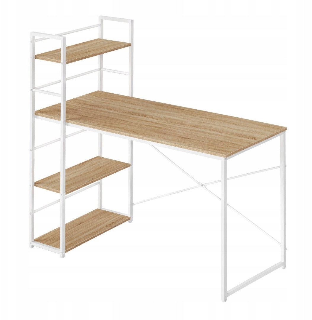 ELIOR Biurko Komputerowe MAX 4.0 - sonoma / nogi białe