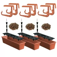 Donice - 3x Skrzynka balkonowa z nawadnianiem IS6CAN + Uchwyty, keramzyt - miniaturka - grafika 1