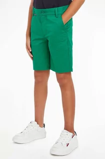 Spodnie i spodenki dla chłopców - Tommy Hilfiger szorty dziecięce kolor zielony - grafika 1