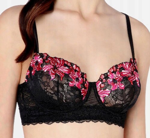 Intimissimi biustonosz bardotka balkonetka czarny koronkowy rozmiar 80B