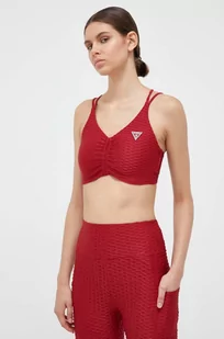 Guess biustonosz sportowy kolor czerwony gładki - Bielizna sportowa damska - miniaturka - grafika 1