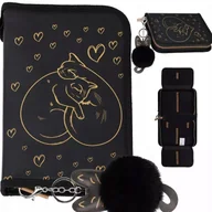 Piórniki - Starpak Piórnik Dwuklapkowy Bez Wyposażenia Złote Kotki Serce 553165 - miniaturka - grafika 1