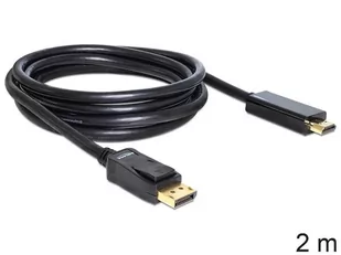 DeLOCK KABEL DISPLAYPORT(M) V1.1->HDMI(M) 2M CZARNY GOLD - Kable komputerowe i do monitorów - miniaturka - grafika 1