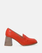 Mokasyny damskie - Pomarańczowe mokasyny na obcasie - Venezia - miniaturka - grafika 1