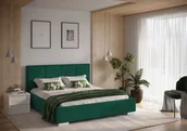 Łóżka - Łóżko Tapicerowane Pomoza 160X200 Z Pojemnikiem Jaguar 2185 Zielone - miniaturka - grafika 1