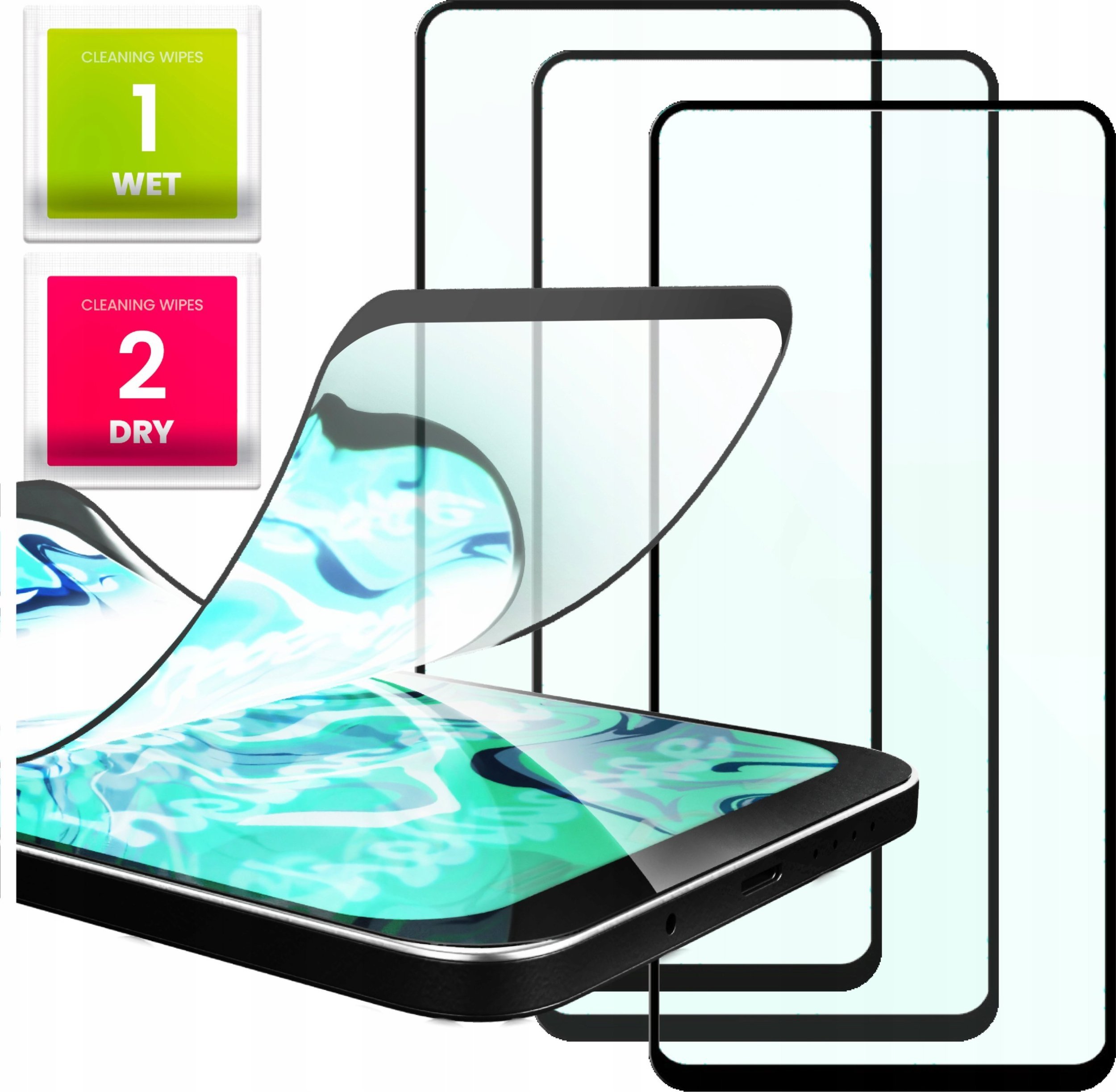 Hello Case 3x Szkło Hybrydowe do Samsung Galaxy A12 9H, 5D, ochronne, na cały ekran
