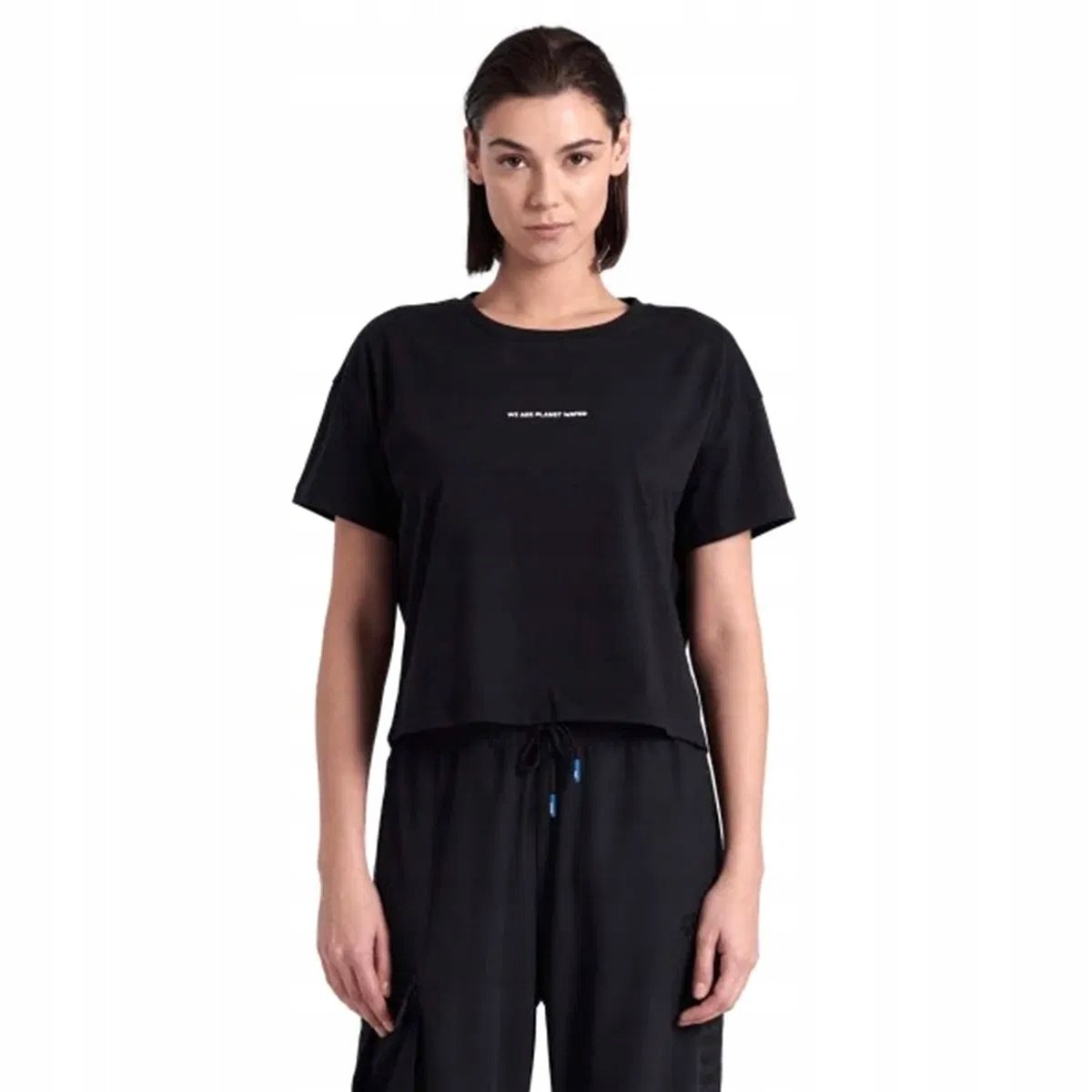 Koszulka damska top bawełniany sportowy okrągły dekolt Arena Crop Top r.S