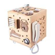 Zabawki sensoryczne - Drewniana kostka edukacyjna sensoryczna dla dzieci - miniaturka - grafika 1