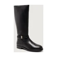 Kozaki damskie - Tommy Hilfiger Skórzane oficerki TH BUCKLE RIDING - miniaturka - grafika 1